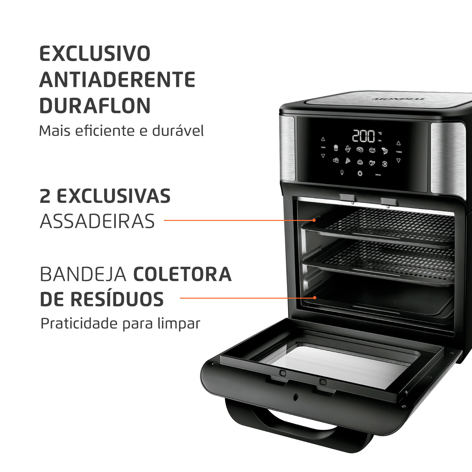 Miniatura Fritadeira Elétrica Forno Oven 12L Mondial AFO-12L-BI 127V