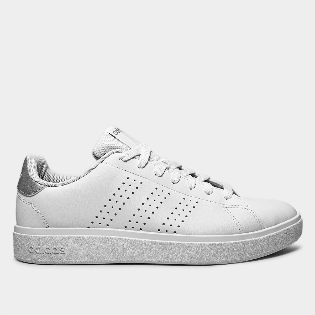 Miniatura Tênis Adidas Advantage Base 2.0 Feminino Branco+prata - 34