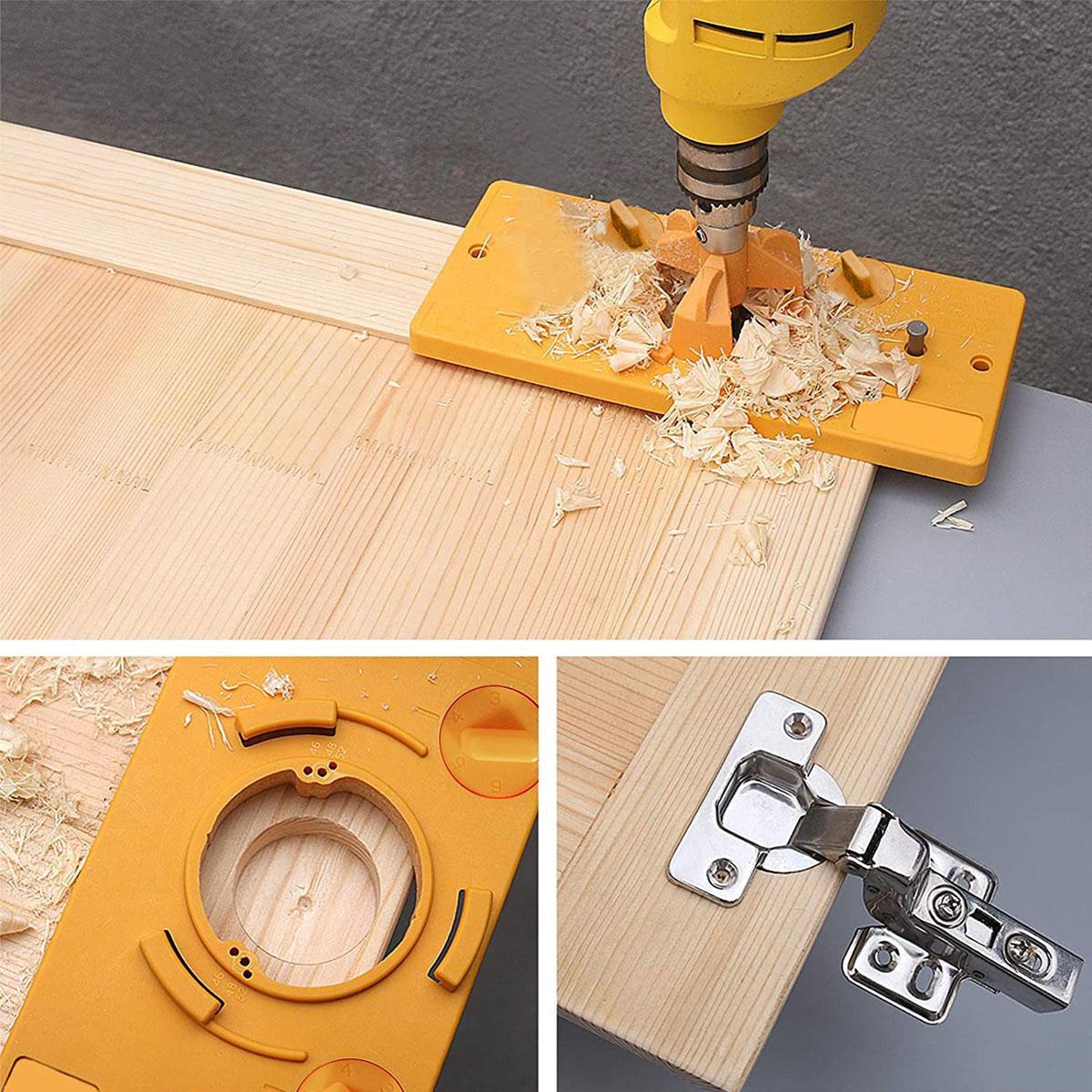 Miniatura Gabarito De Furação Para Dobradiça Khi Hinge Com Broca 35Mm 10 cm - Novo - 7906814092671 - Broca - Charbs, ITEM_CONDITION - Gabarito De Furação Para Dobr.