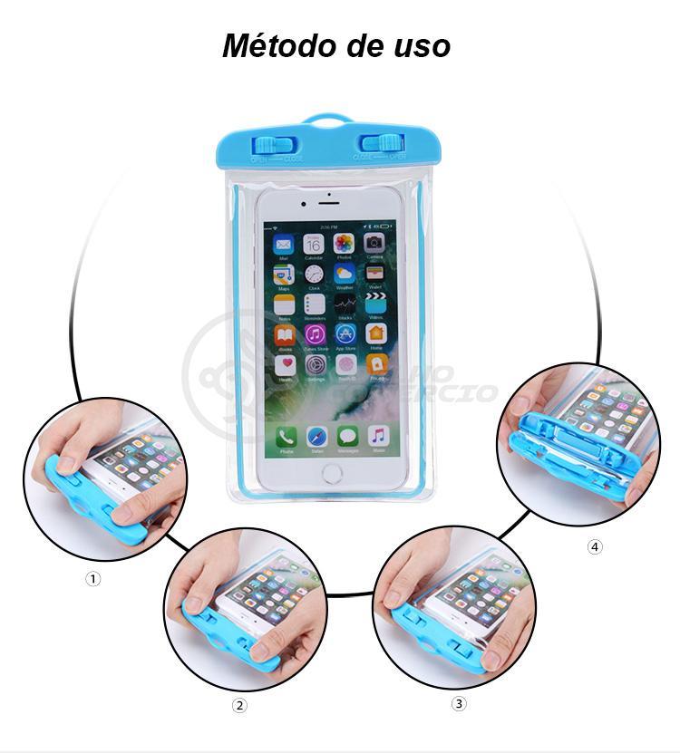 Miniatura Capa Bolsa A Prova Dágua Impermeável Universal Celular Azul