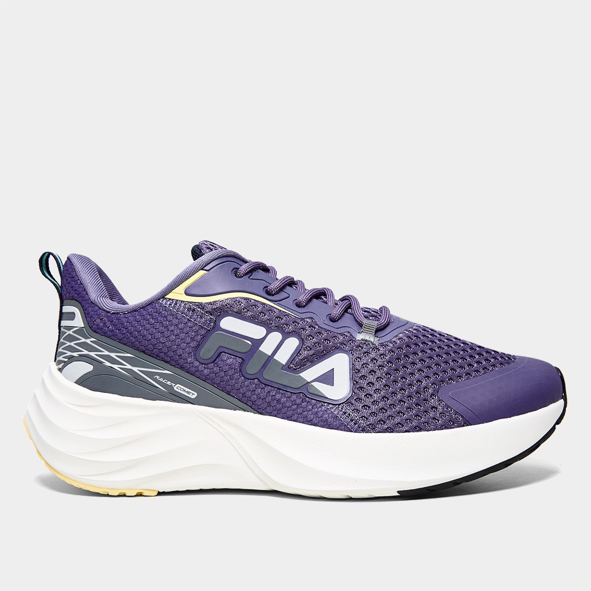 Miniatura Tênis Fila Racer Comet Feminino Roxo+Amarelo - 34