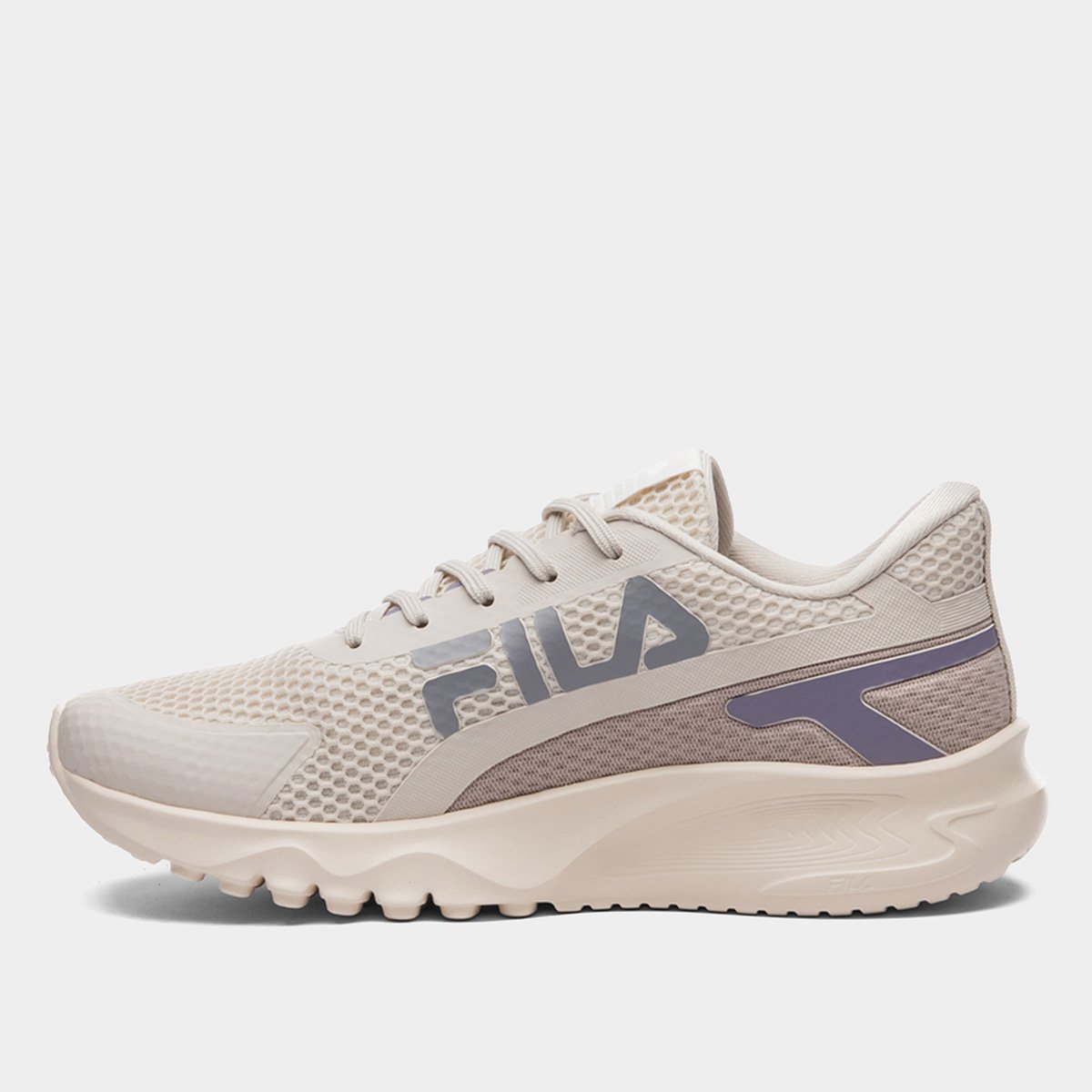 Miniatura Tenis Fila Prize Feminino Bege+Roxo - 34