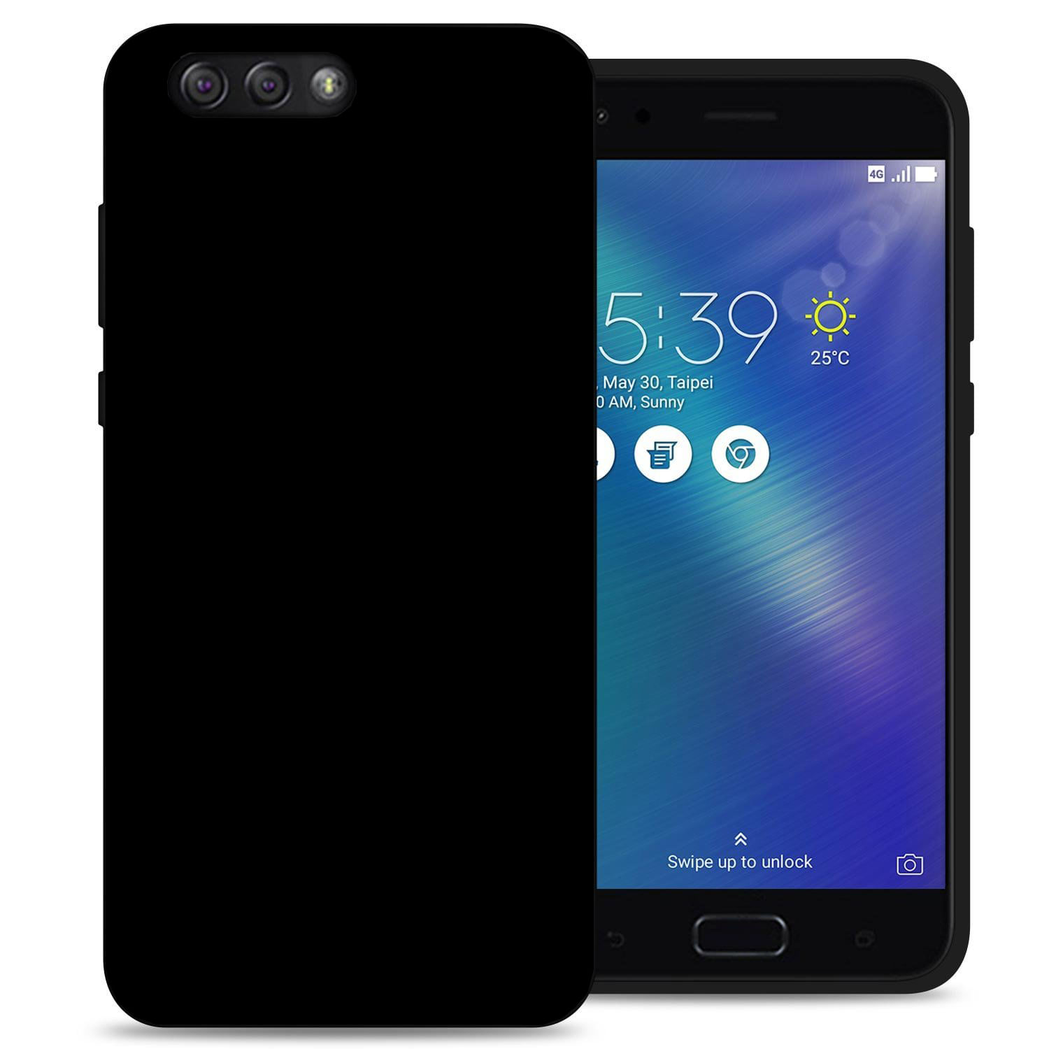 Miniatura Kit Capa Preta Asus Zenfone 4 Ze554kl E Película De Vidro
