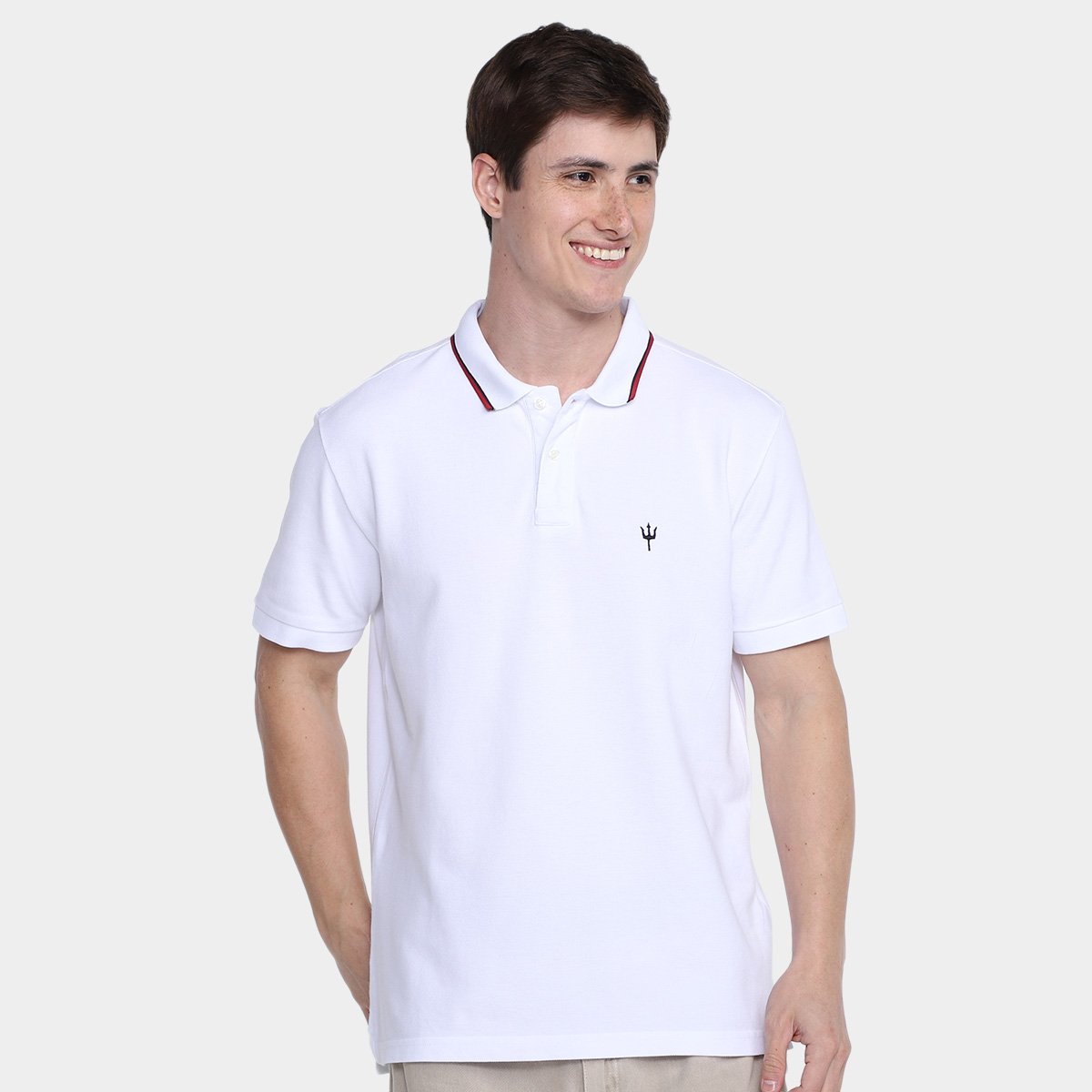 Miniatura Camisa Polo Osklen Piquet Tridente Masculina Branco - GG