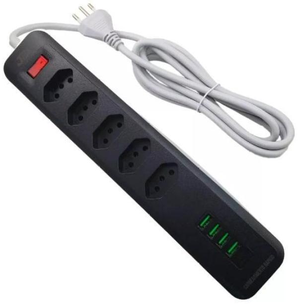 Miniatura Extensor Elétrico 5T/4USB - Carga Rápida - Anti Chama