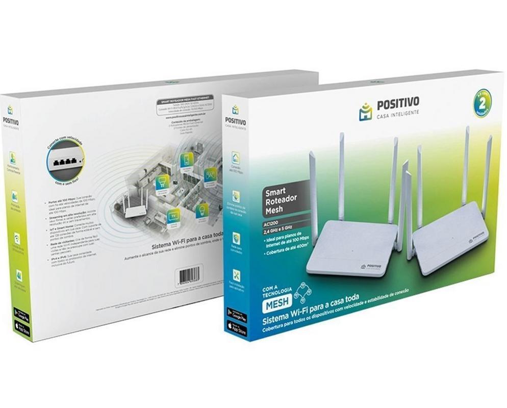 Kit Smart Roteador Wi-Fi Mesh Fast Positivo Ac1200