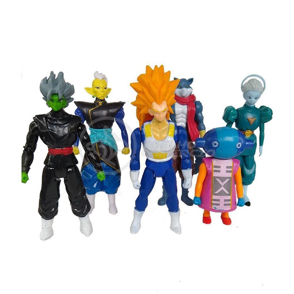 Miniatura Kit 6 Bonecos Dragon Ball Super 15Cm