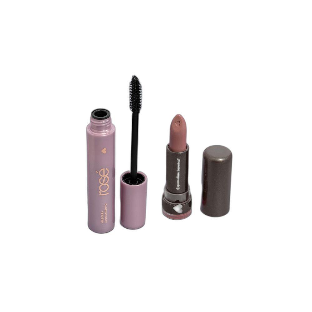 Miniatura Combo Máscara De Cílios Rosé 10G + Batom Hidratante Vinho 3,8G