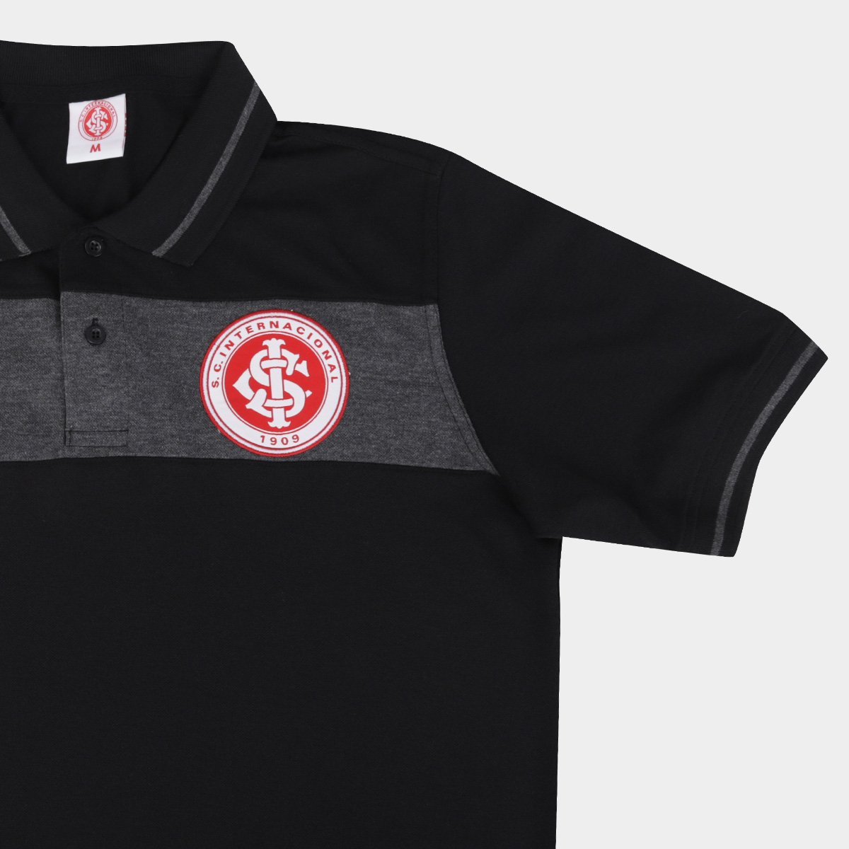 Miniatura Camisa Polo Internacional Escudo Masculina Preto+Chumbo - EGG