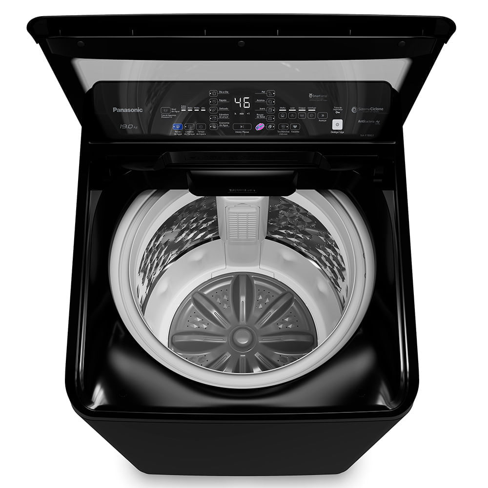 Lavadora de Roupas Intuitive+ Panasonic 19Kg Preta com 10 Programas de Lavagem e Smartsense - NA-F190G1 110