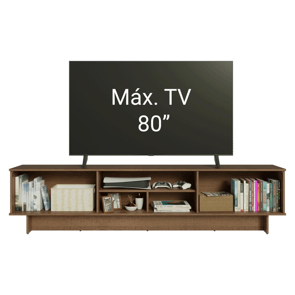 Miniatura Rack para TV até 80 Polegadas 218 cm 2 Portas Rustic/Branco Agata Madesa