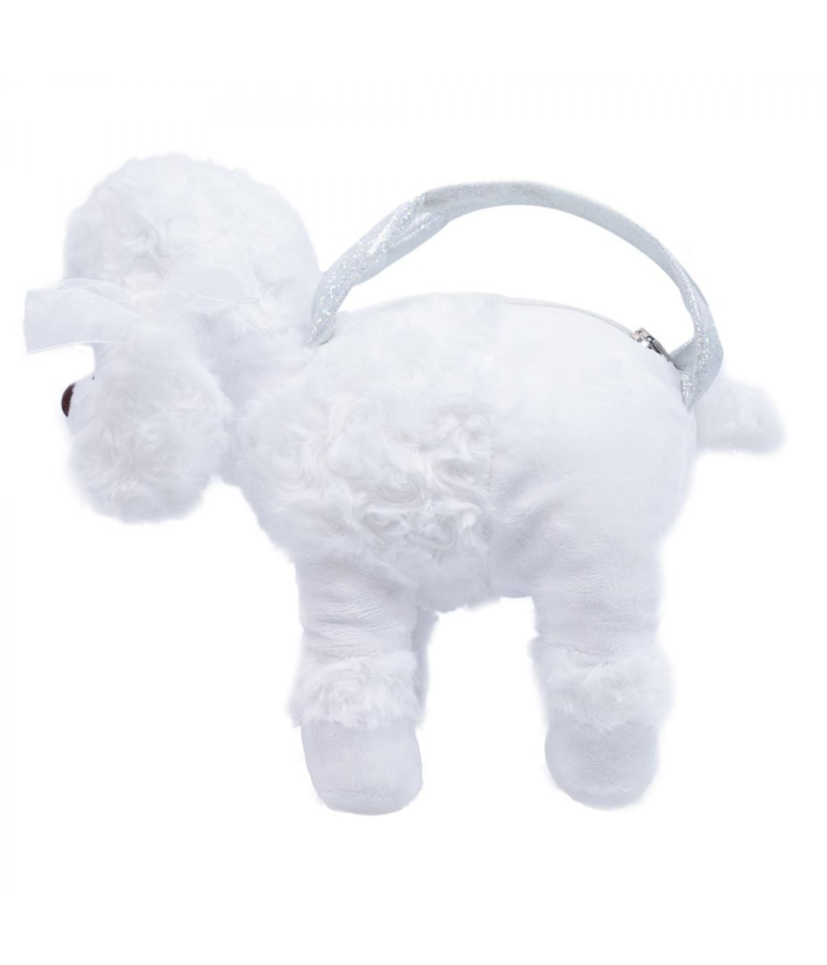Miniatura Bolsa Cachorro Poodle Branco 23X23Cm - Pelúcia