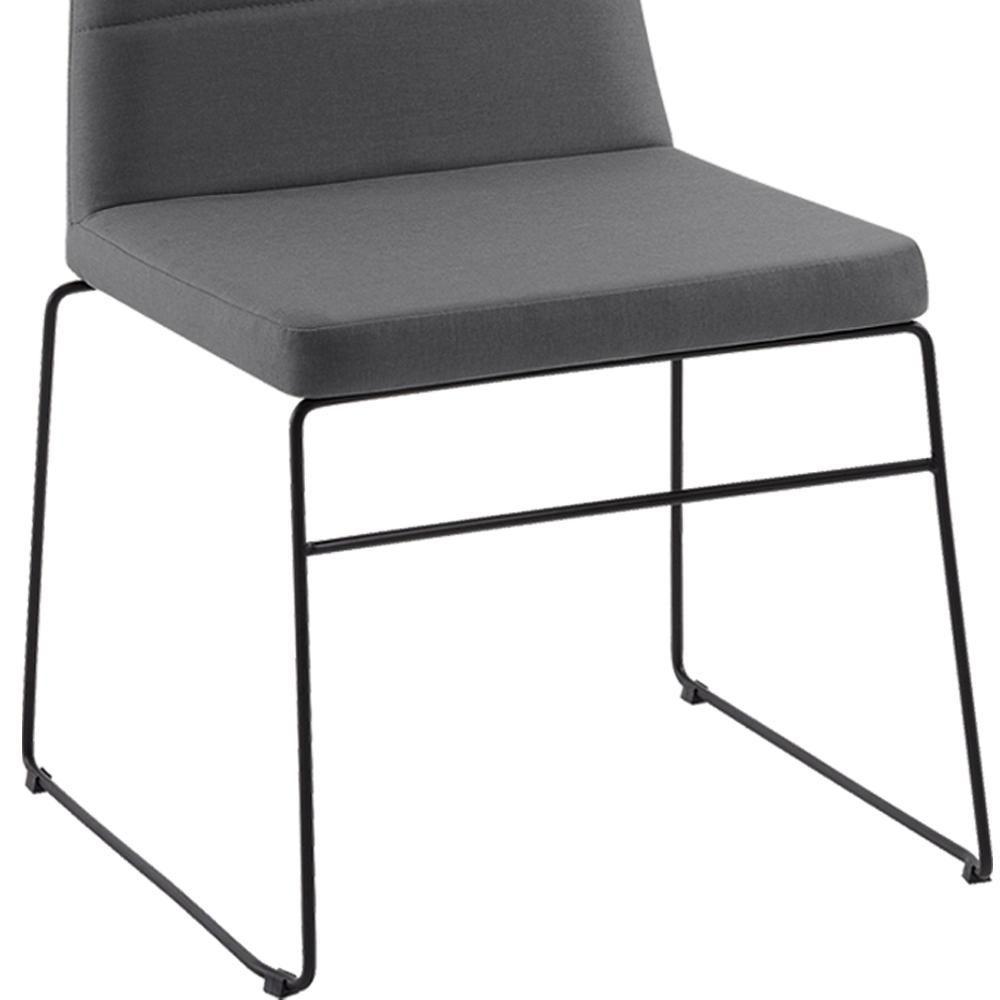 Miniatura Cadeira Decorativa Base Aço Preto F40 Linho Cinza Dmobiliario Cinza