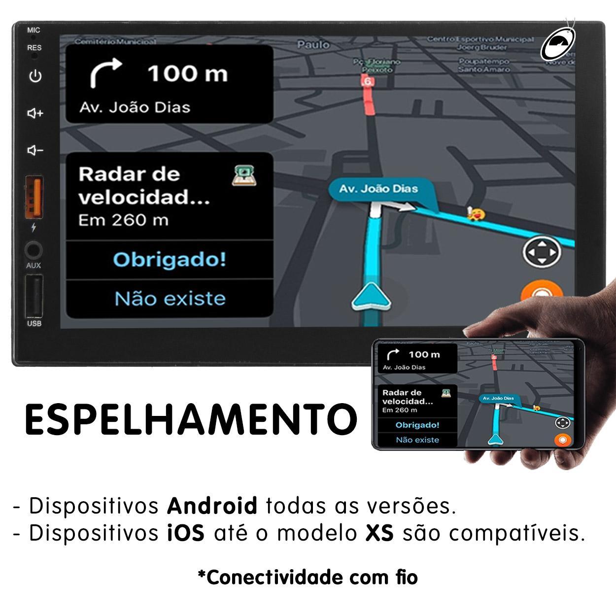 Multimídia Mp5 2 Din 7 Polegadas Hr-5407 Hurricane Android