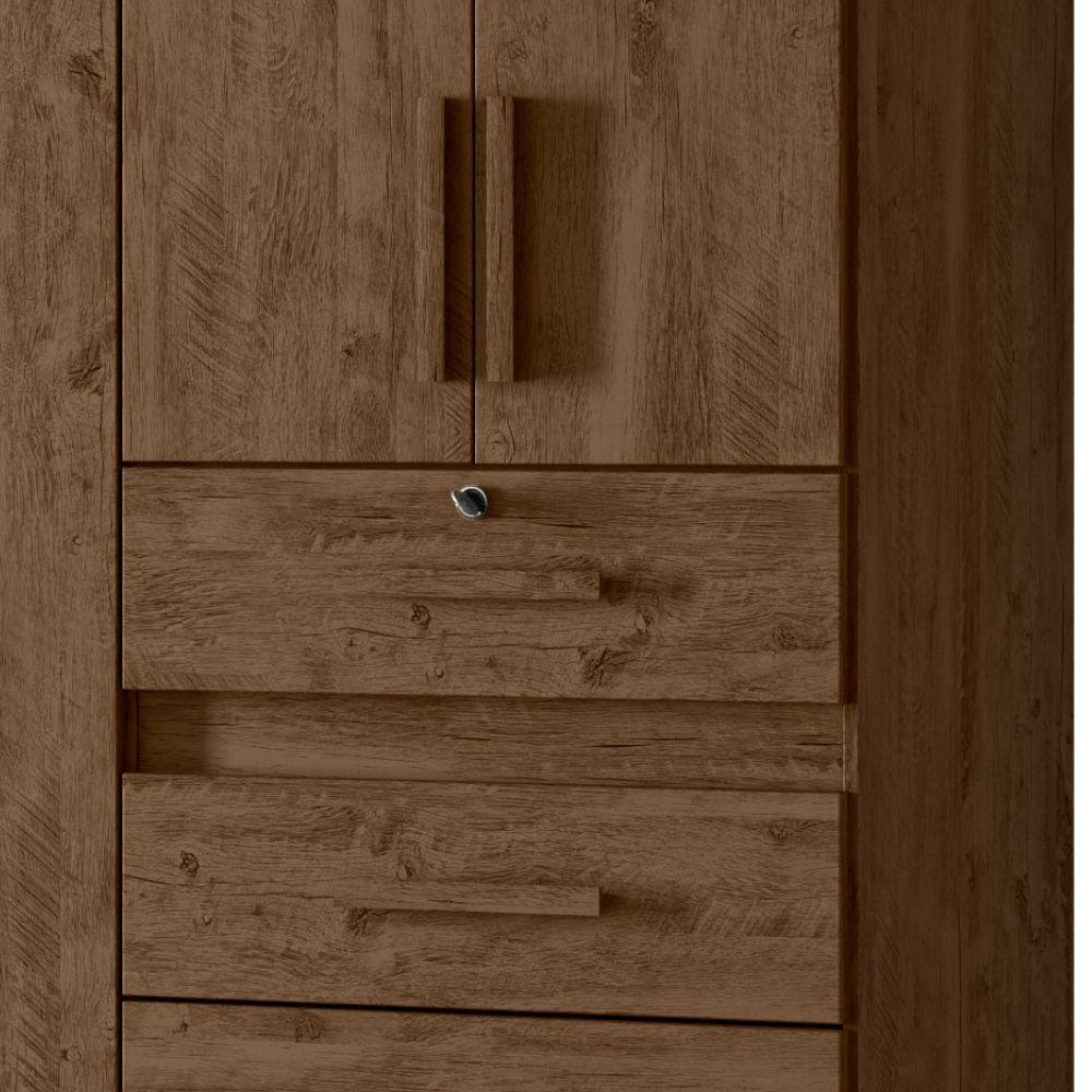 Miniatura Guarda Roupa Solteiro Sobral 4 Portas Castanho Wood Moval