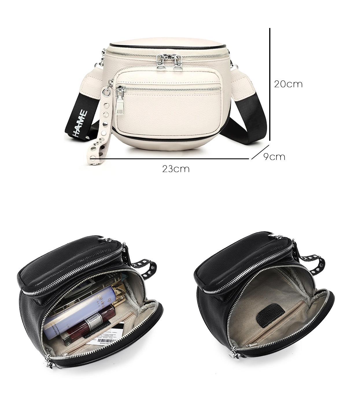 Miniatura Bolsa Pochete Feminina Couro Transversal Estilosa - Branco