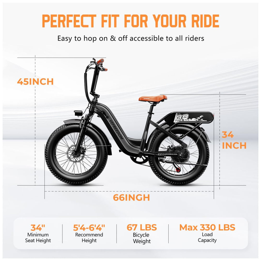 EUY Bicicleta Elétrica para Adultos com Motor de Pico 1500W, Bateria Removível de 48V 20Ah, Ebike Rápida, Até 113Km, 48,3 km/h, Pneus 20'x4.0, Mountai