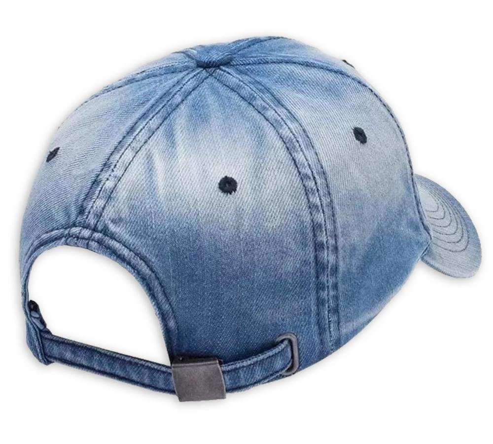 Miniatura Boné Aba Curva Jeans Lavado 6 Gomos Estonado Supercap 28957