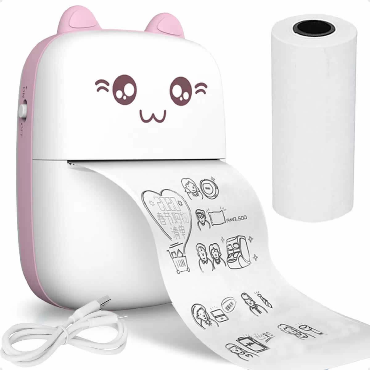 Miniatura Mini Impressora Térmica Portátil Sem Fio Bt 200Dpi Imprime