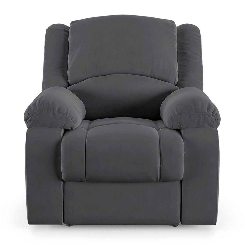 Poltrona Do Papai Reclinável Pietra Power Touch Usb Fh9 Veludo Cinza - Mpozenato