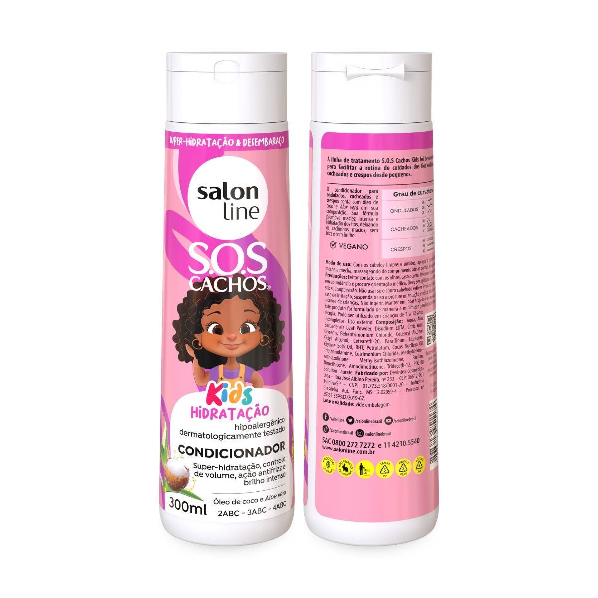 Miniatura Kit Shampoo + Condicionador + Creme Cachos Kids Salon Line