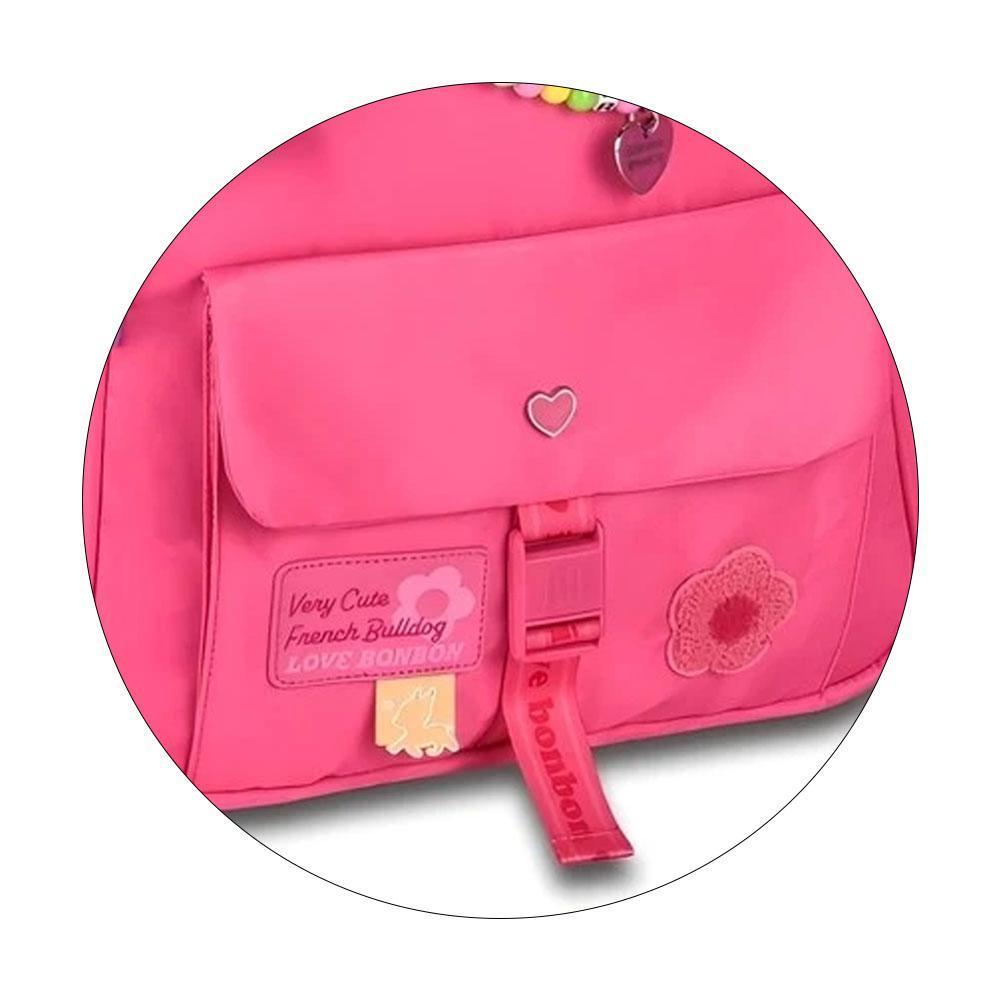 Miniatura Mochila Costas 17 Rebecca Bonbon Crinkle Rosa Clio