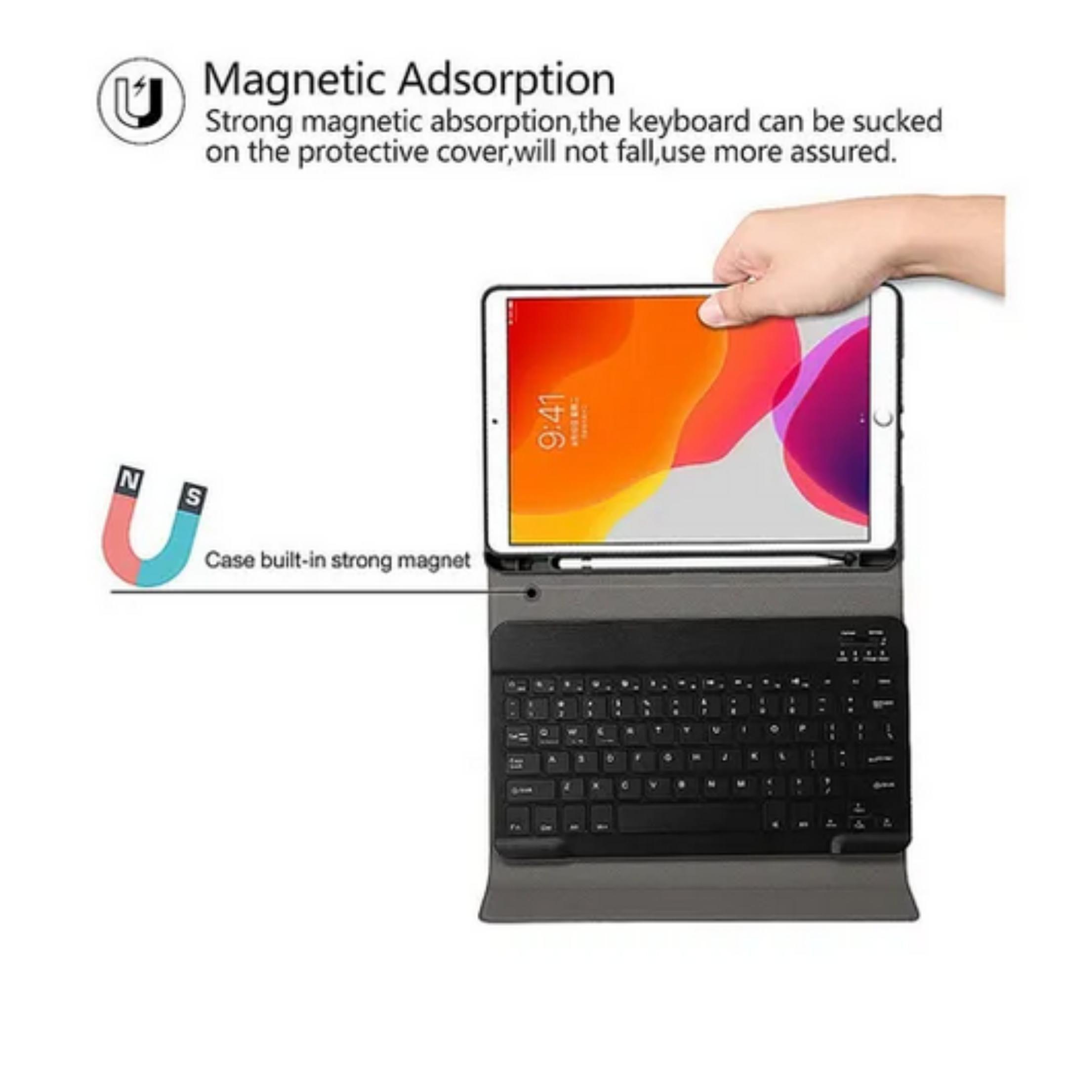 Miniatura Capa Case Ipad 7 10.2 2019 Com Teclado Bluetooth Slot Caneta