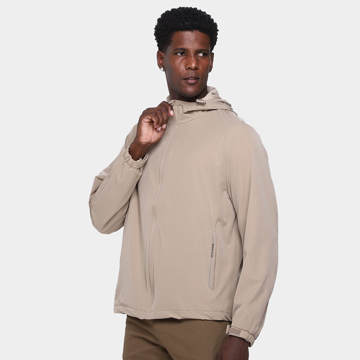 Miniatura Jaqueta Corta Vento Broken Rules Masculina Bege - G
