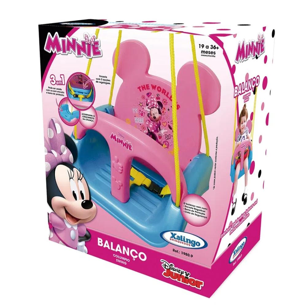 Miniatura Balanço Infantil Minnie 3 em 1 Disney Encosto Regulável