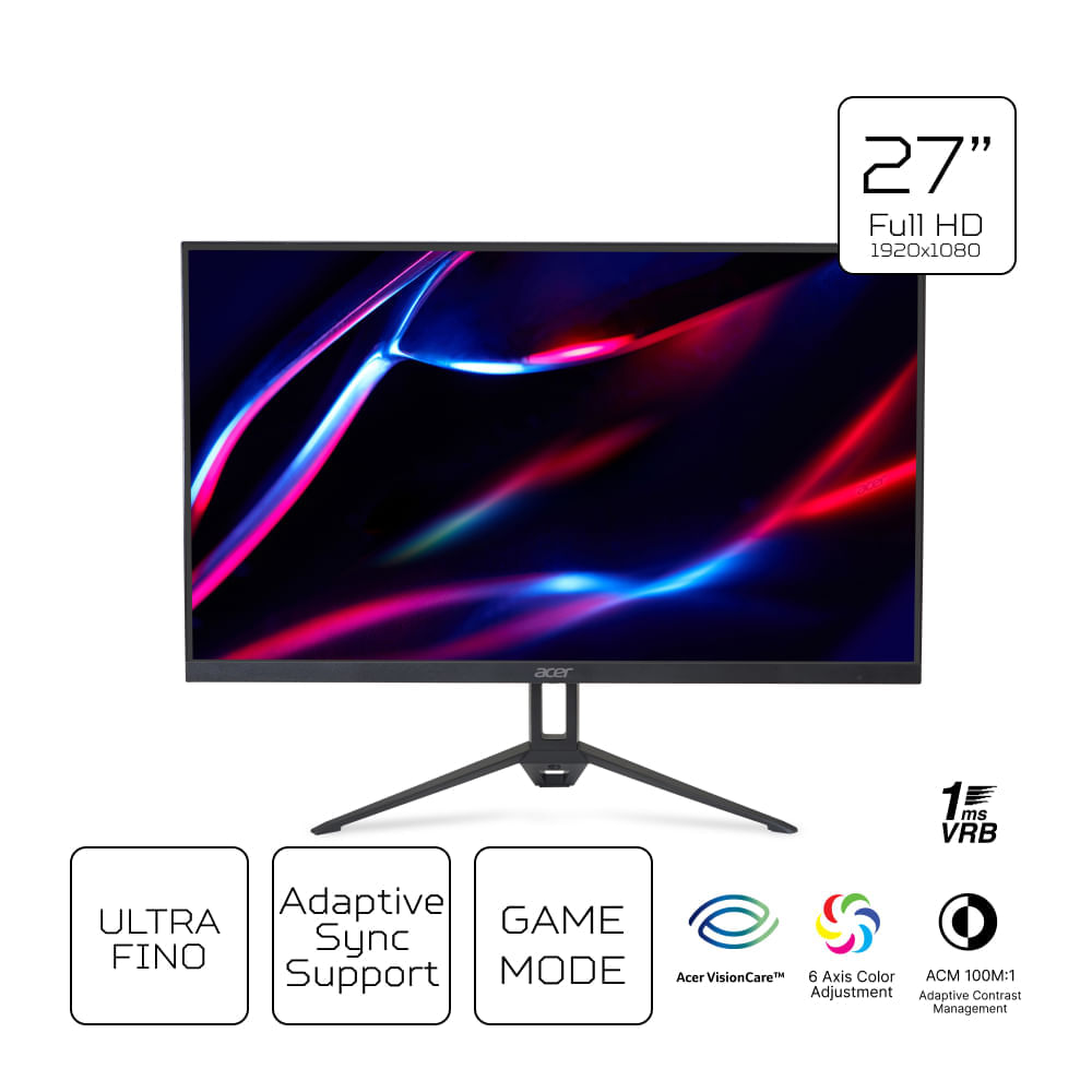 Monitor Acer Gamer Nitro  27” Monitor Acer Gamer Nitro KG273 G0BI 27" FHD 120 Hz