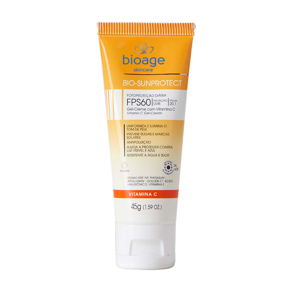Miniatura Protetor Solar Facial Bioage Com Vitamina C - FPS 60 45g