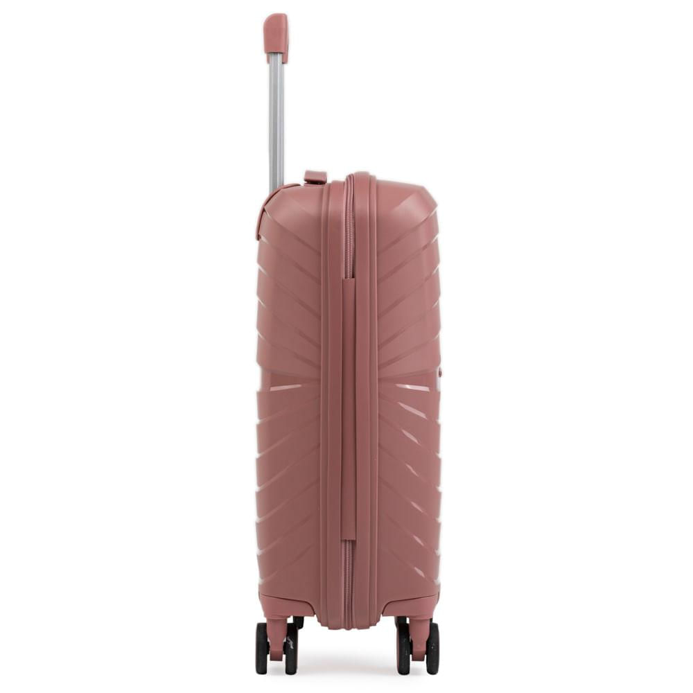 Miniatura Mala de Viagem Pequena 10 Kg Polipropileno 4 Rodas Rover Rose Rosé - P