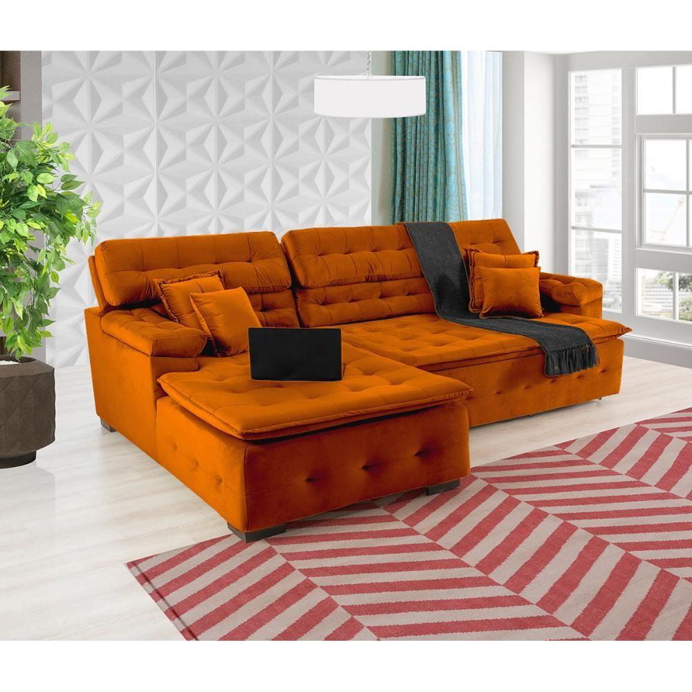 Miniatura Sofá Retrátil e Chaise Orlando 220x210 terra