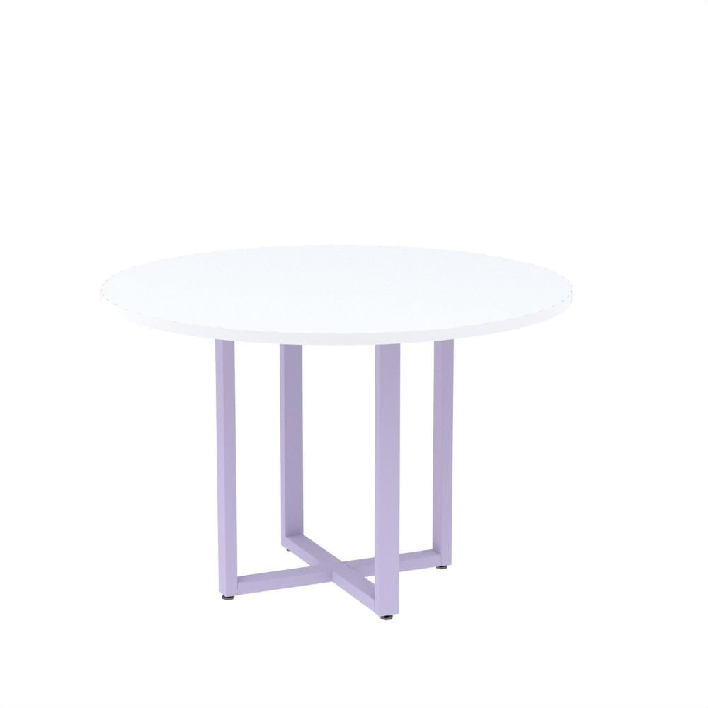 Miniatura Mesa de Reunião Redonda 100cm Mrr1100p25tub Branco/Lilás