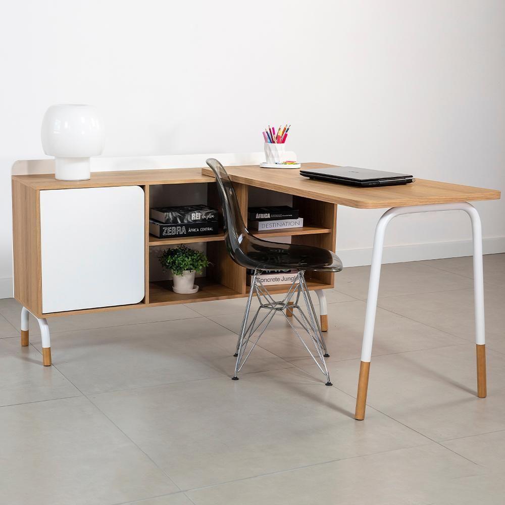 Mesa Escrivaninha Em L 28003 Hanover Branco Artesano Hanover Branco