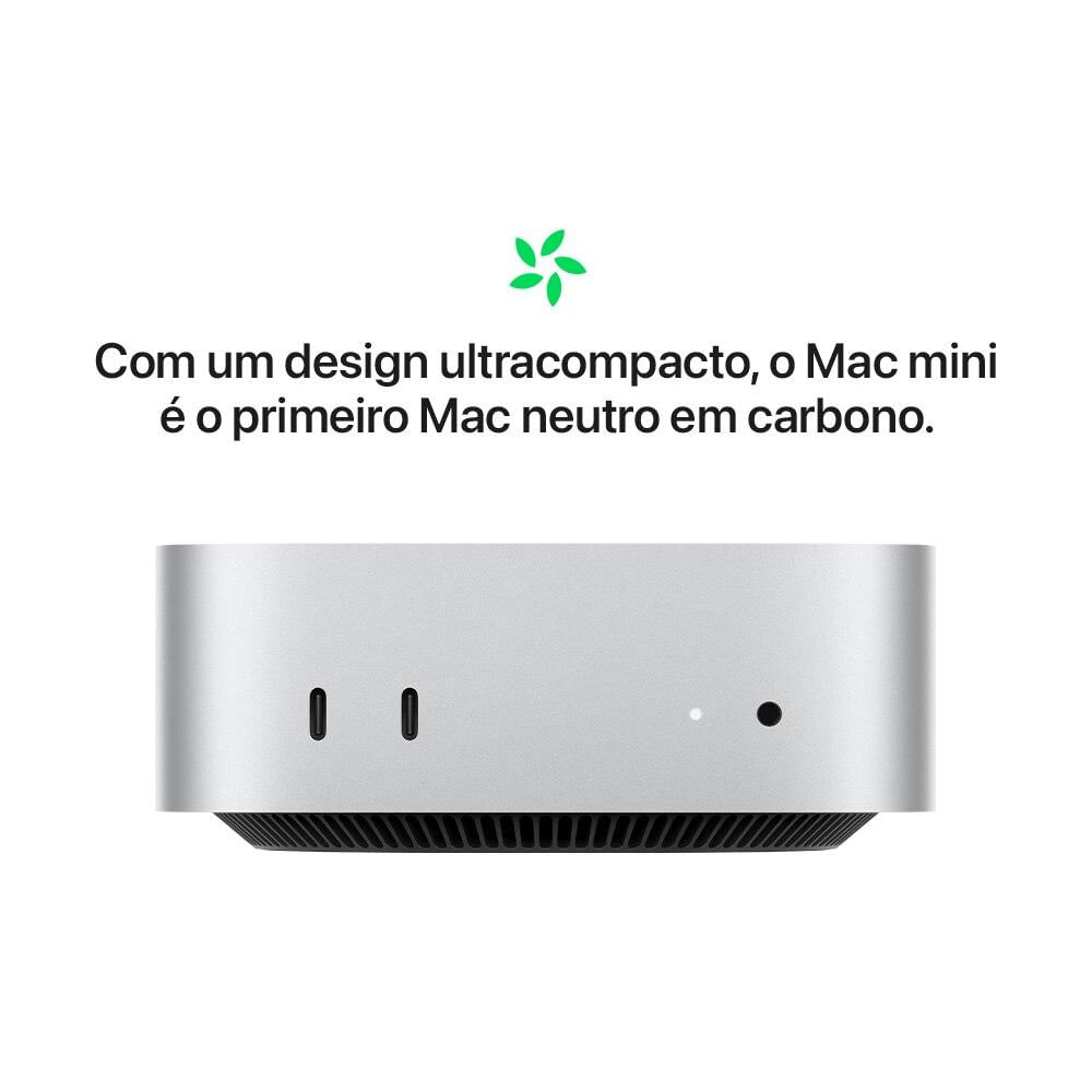 Miniatura Mac mini (Chip M4 da Apple com CPU de 10 núcleos e GPU de 10 núcleos, de 512 GB SSD) - Prateado