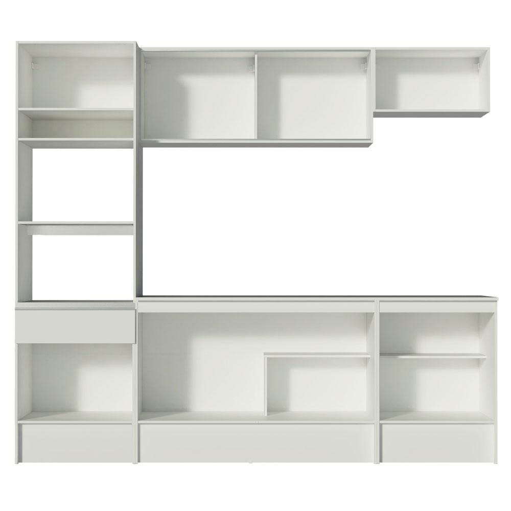 Cozinha Completa Madesa Diamante com Armário, Balcão e Tampo - Branco Branco