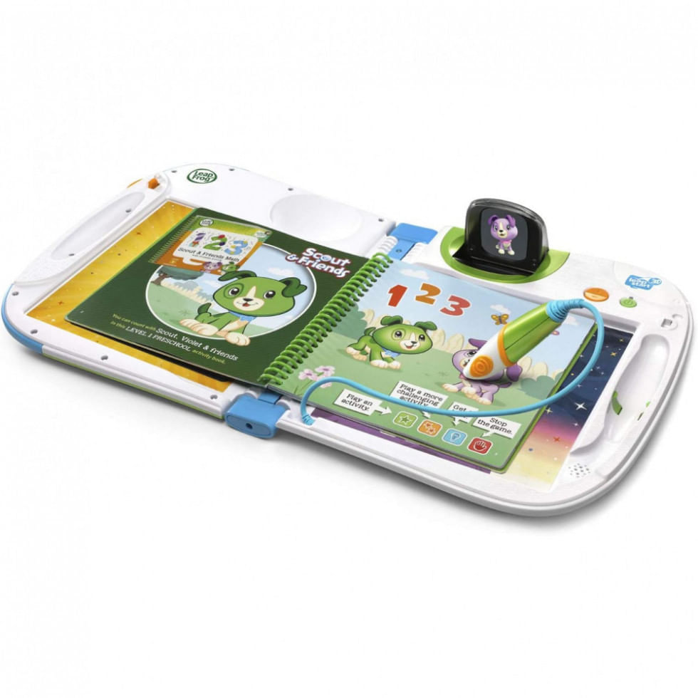 Miniatura Caderno Interativo de Aprendizagem LeapFrog 3D em Inglês com Caneta Mágica para Crianças de 2 a 7 Anos