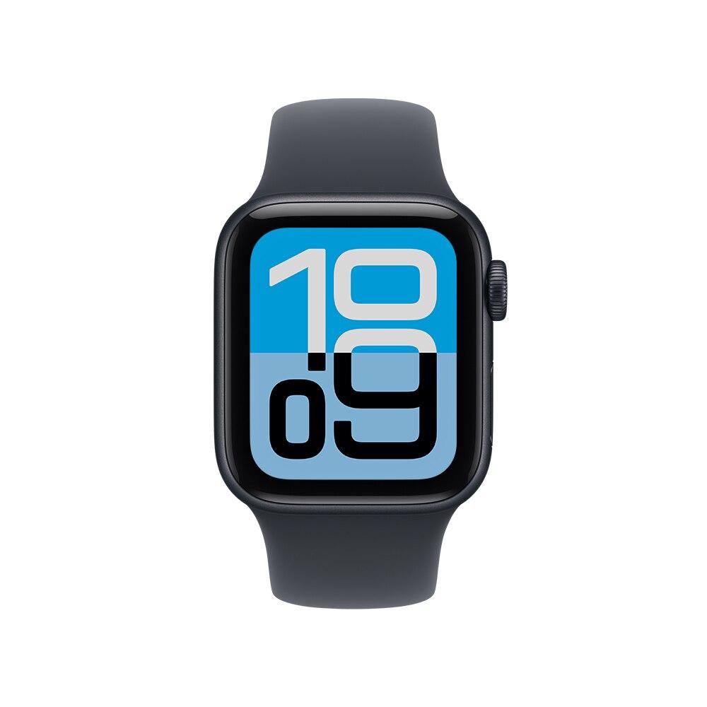 Miniatura Apple Watch SE 3 GPS - Caixa meia-noite de alumínio – 44 mm - Pulseira esportiva meia-noite – M/G