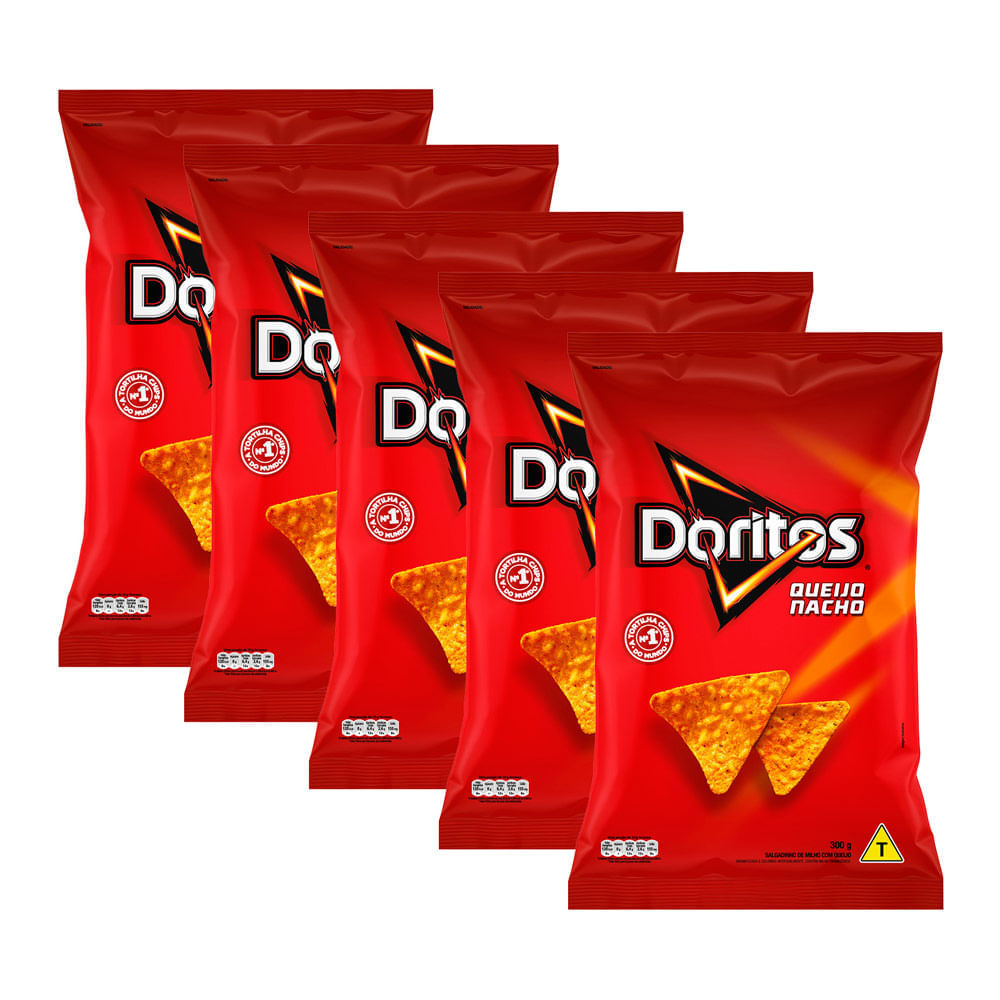 Miniatura Kit 5 Doritos Elma Chips Sabor Queijo Nacho 300g