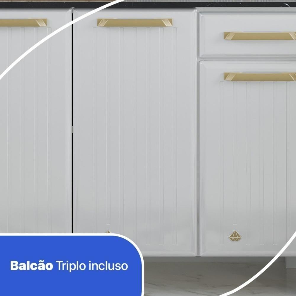 Cozinha Completa De Aço 4 Peças Armário Para Forno-micro E Balcão Multimóveis Cr20371 Branco