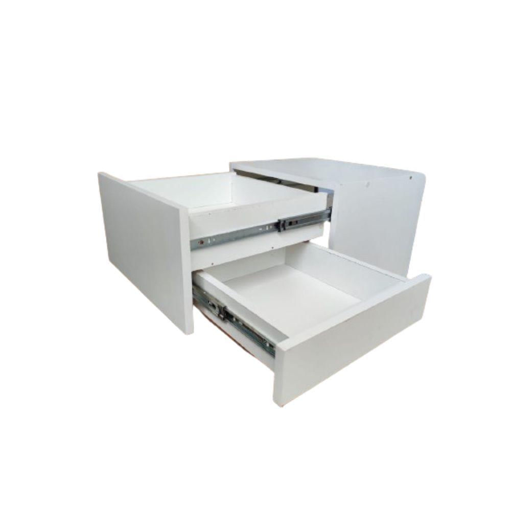 Mesa De Cabeceira C Gaveta Secreta Lado Esquerdo Mdf Branco