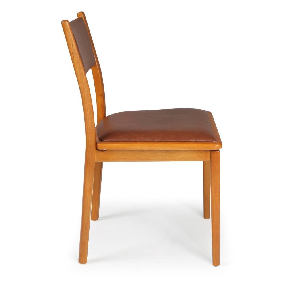 Kit 2 Cadeiras Madeira Maciça Encosto e Assento Estofado Chade Freijó