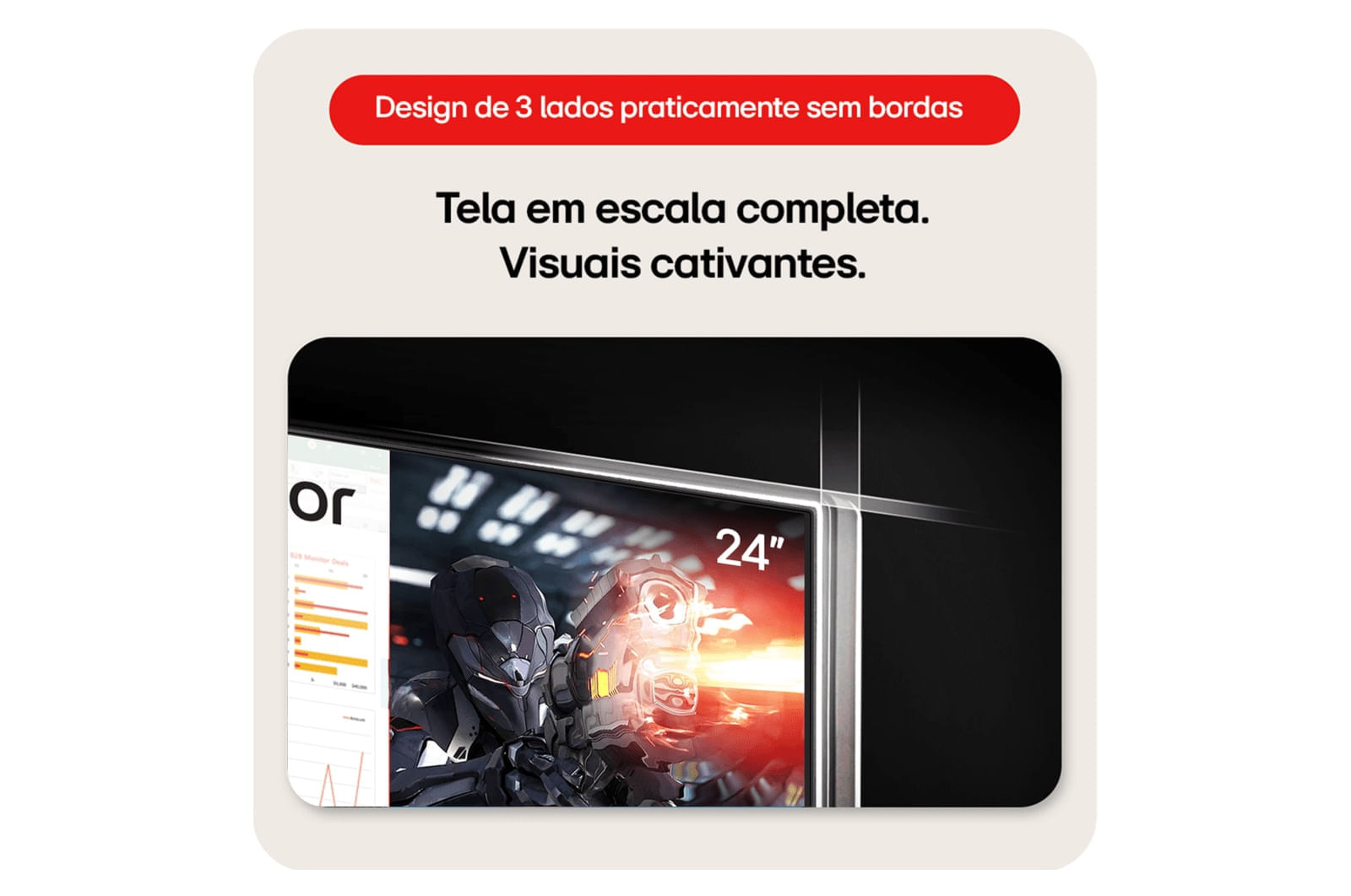 Miniatura Monitor LG 24” IPS, Full HD, 100Hz, HDMI, Ajuste de Inclinação - 24MS500-B