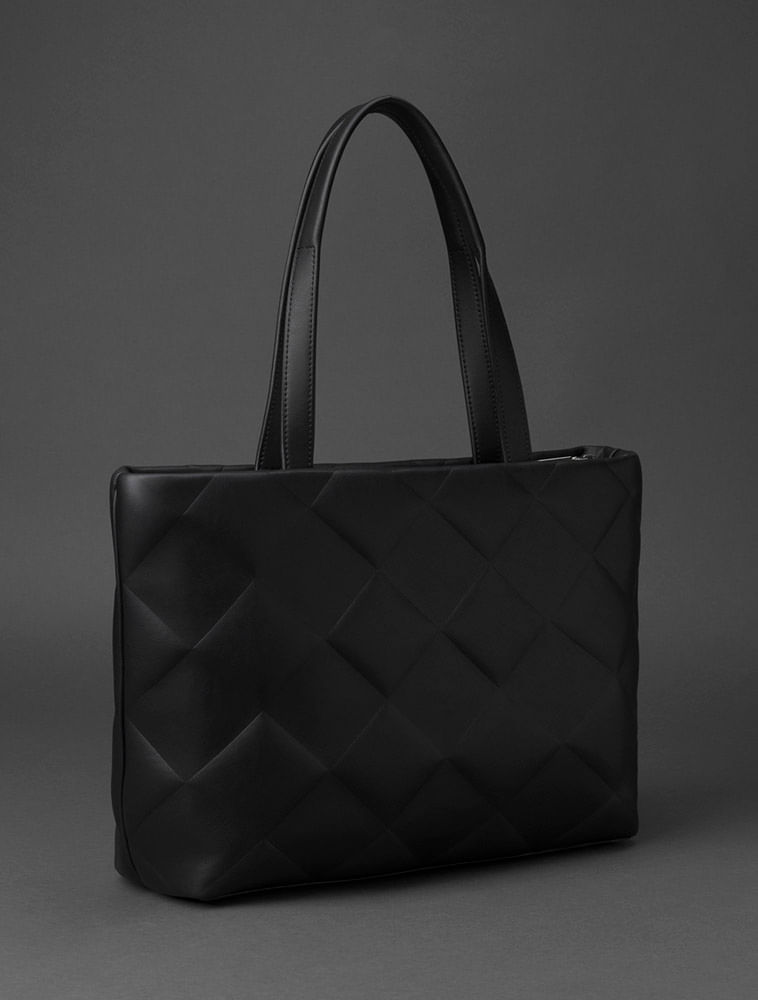 Miniatura Bolsa Feminina Shopper Diamond Quilt Calvin Klein - Preto Bolsa Feminina Shopper Diamond Quilt Calvin Klein Preto u