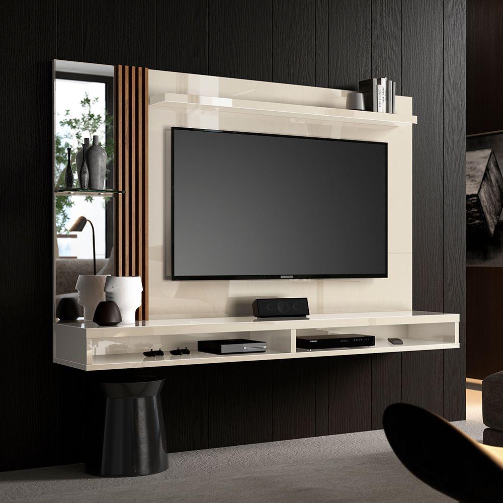 Miniatura Painel Home Paris Para Tv Até 55" Ripado Com Espelho