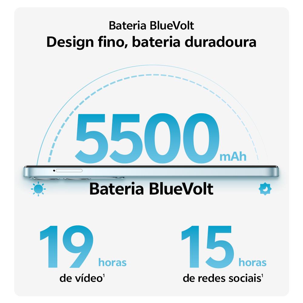 Miniatura Smartphone Jovi Y19s 256gb, 4+4gb Ram Turbo, Câmera 50mp, Bateria 5500mah, Carregamento 15w, Tela 90hz Azul