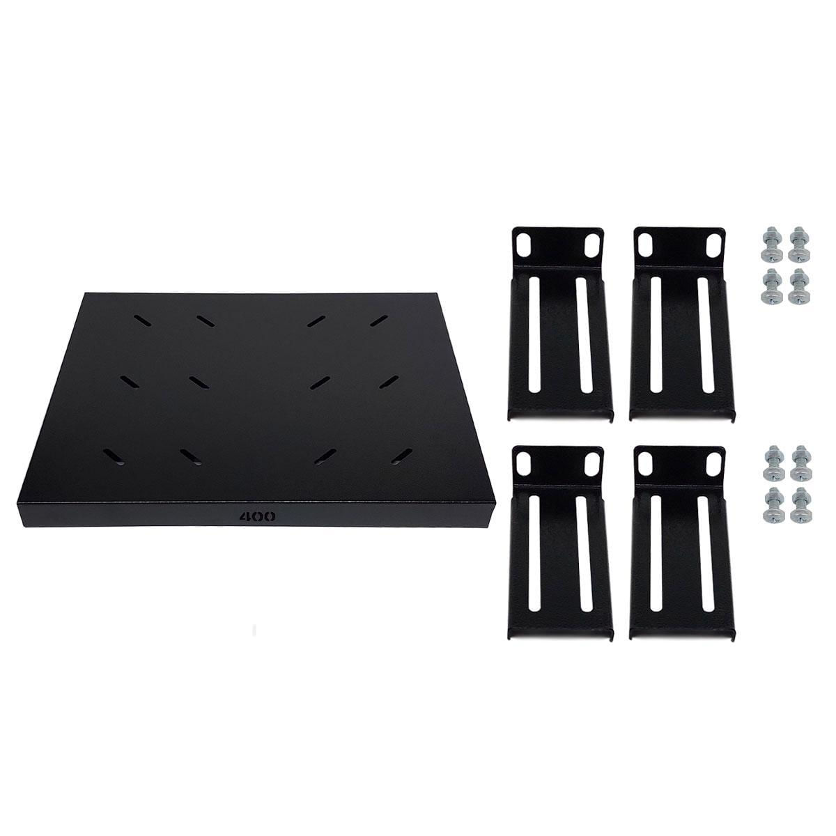 Miniatura Bandeja Fixa Rack 19 Gforce, 19 X 400Mm, 4 Pontos Fixação,