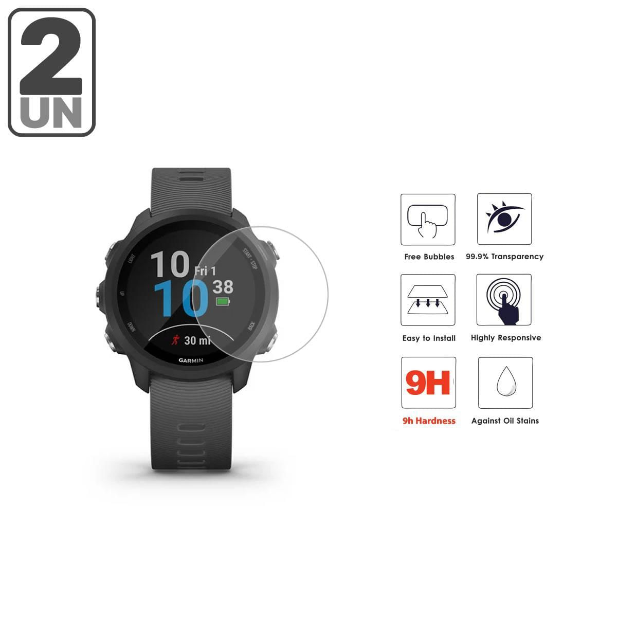 Miniatura 2X Películas Para Garmin 245 Ou 245 Music Em Vidro Temperado