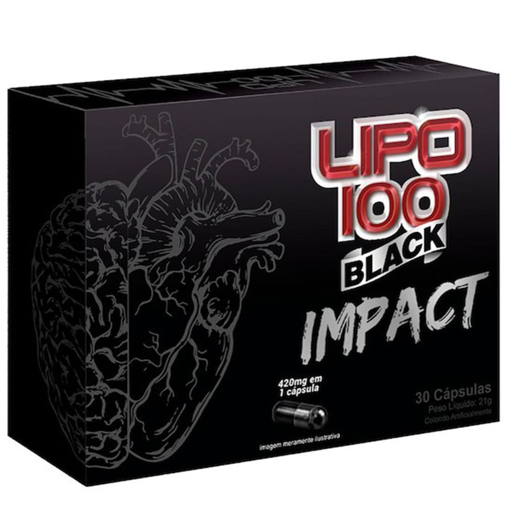 Miniatura Lipo 100 Black Impact Seca e Define Barriga 30 Caps Intlab